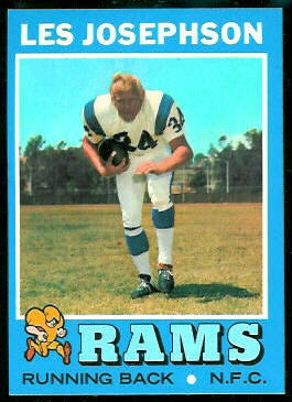 Les Josephson 1971 Topps football card