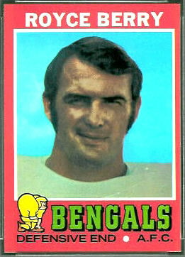 Royce Berry 1971 Topps football card
