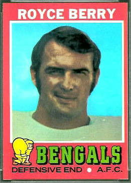 Royce Berry 1971 Topps football card