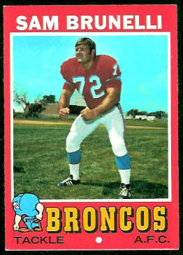 Sam Brunelli 1971 Topps football card