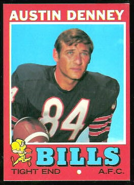 Austin Denney 1971 Topps football card