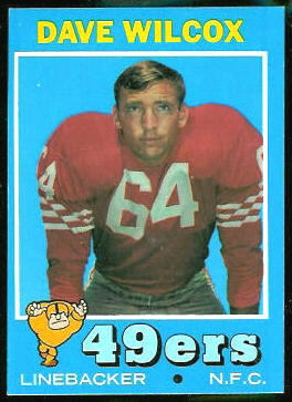 Dave Wilcox 1971 Topps football card