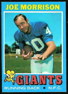 Joe Morrison 1971 Topps football card