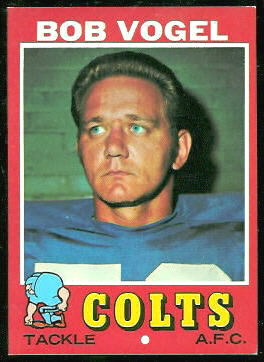 Bob Vogel 1971 Topps football card