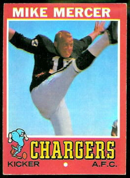 Mike Mercer 1971 Topps football card