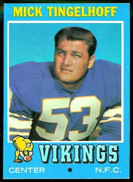 Mick Tingelhoff 1971 Topps football card