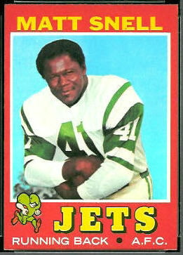 Matt Snell 1971 Topps football card