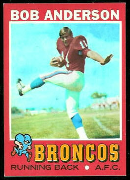 Bob Anderson 1971 Topps football card