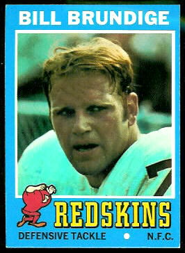 Bill Brundige 1971 Topps football card