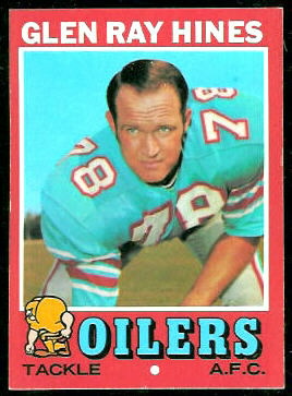 Glen Ray Hines 1971 Topps football card