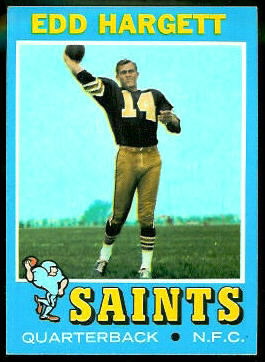 Edd Hargett 1971 Topps football card