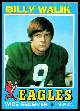 Billy Walik 1971 Topps football card