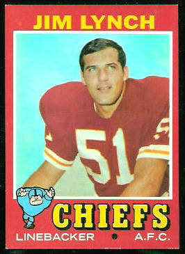 Jim Lynch 1971 Topps football card Jim Lynch 1971 Topps football card