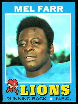 Mel Farr 1971 Topps football card