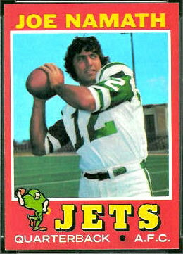 Joe Namath 1971 Topps football card