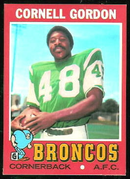 Cornell Gordon 1971 Topps football card