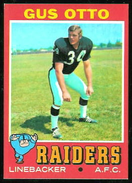 Gus Otto 1971 Topps football card