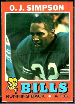 O.J. Simpson 1971 Topps football card