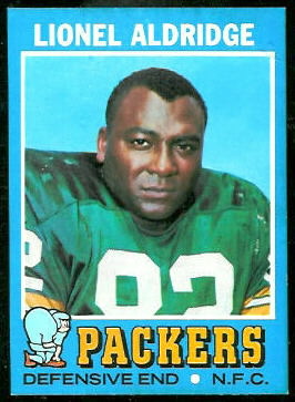 Lionel Aldridge 1971 Topps football card Lionel Aldridge 1971 Topps football card