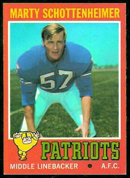 Marty Schottenheimer 1971 Topps football card Marty Schottenheimer 1971 Topps football card
