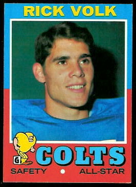 Rick Volk 1971 Topps football card