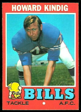 Howard Kindig 1971 Topps football card