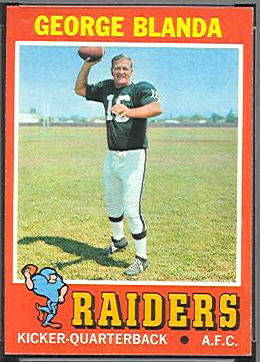 George Blanda 1971 Topps football card