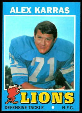 Alex Karras 1971 Topps football card