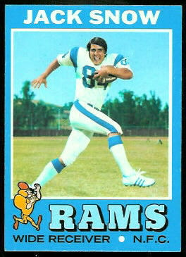 Jack Snow 1971 Topps football card