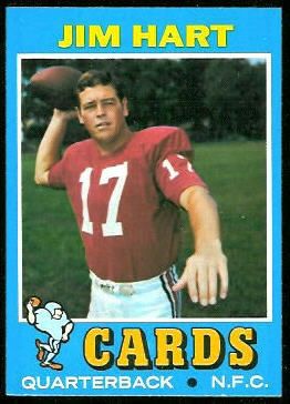 Jim Hart 1971 Topps football card