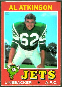 Al Atkinson 1971 Topps football card