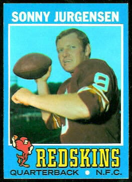 Sonny Jurgensen 1971 Topps football card Sonny Jurgensen 1971 Topps football card