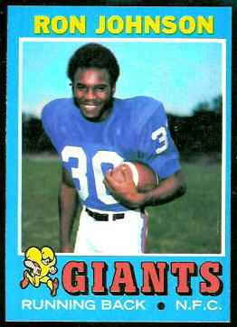 Ron Johnson 1971 Topps football card