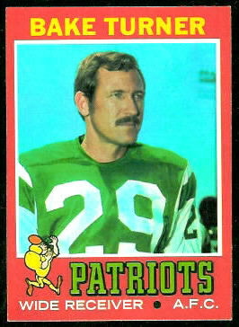 Bake Turner 1971 Topps football card