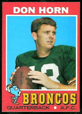 Don Horn 1971 Topps football card