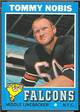 Tommy Nobis 1971 Topps football card