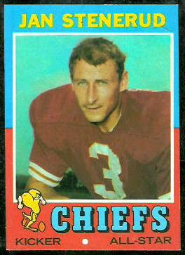 Jan Stenerud 1971 Topps football card