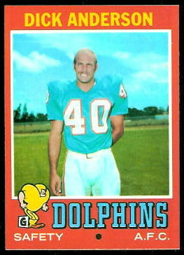 Dick Anderson 1971 Topps football card Dick Anderson 1971 Topps football card