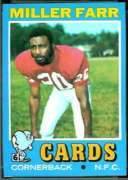 Miller Farr 1971 Topps football card