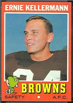 Ernie Kellermann 1971 Topps football card