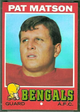 Pat Matson 1971 Topps football card