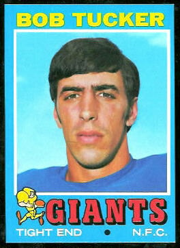 Bob Tucker 1971 Topps football card