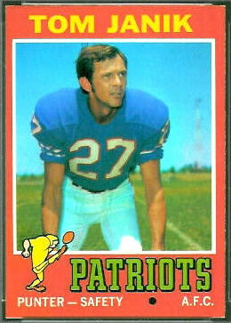 Tom Janik 1971 Topps football card