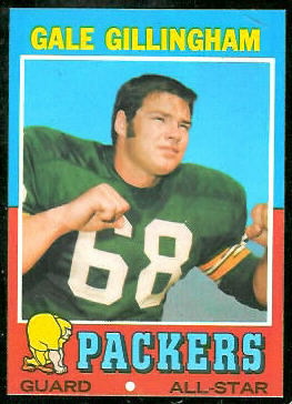 Gale Gillingham 1971 Topps football card Gale Gillingham 1971 Topps football card