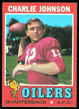 Charley Johnson 1971 Topps football card