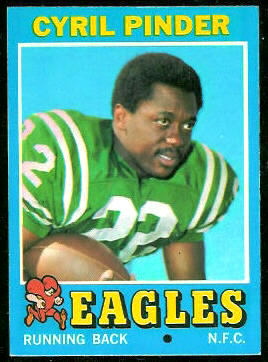 Cyril Pinder 1971 Topps football card