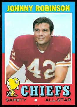 Johnny Robinson 1971 Topps football card