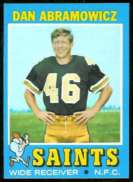 Dan Abramowicz 1971 Topps football card