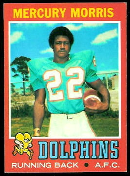 Mercury Morris 1971 Topps football card