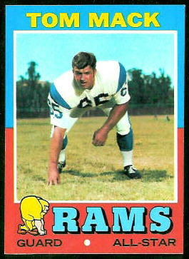 Tom Mack 1971 Topps football card